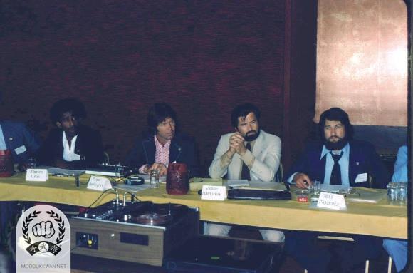 From left; James Lee (14317), Fred Kenyon (14345), Victor Martinov (10189), and Jeff Moonitz (17650) at the 1975 Charter Convention for the US Federation.